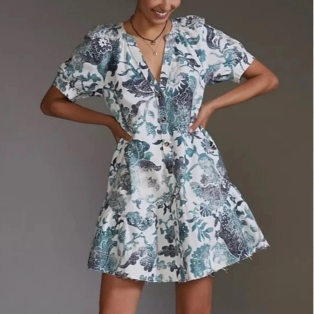 Pilcro puff sleeve tunic dress